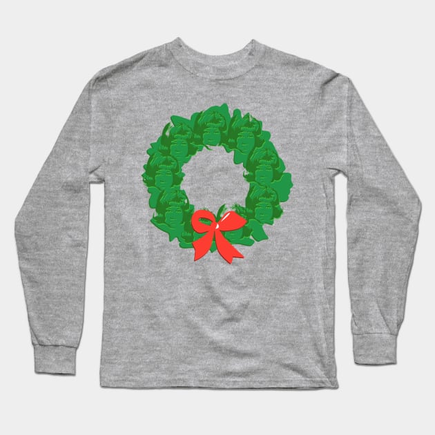 christmas a-wreath-a-franklin Long Sleeve T-Shirt by chriswig